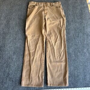 Genuine Dickies Mens Carpenter Pants Brown 34x34 Stretch Work Utility Distressed